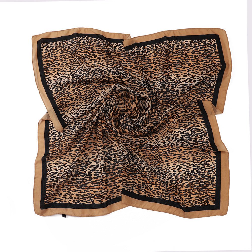 PRADA leopard zebra Large scarf y2k 着画有 Leopard Print Square Scarf Hijab (MH182)