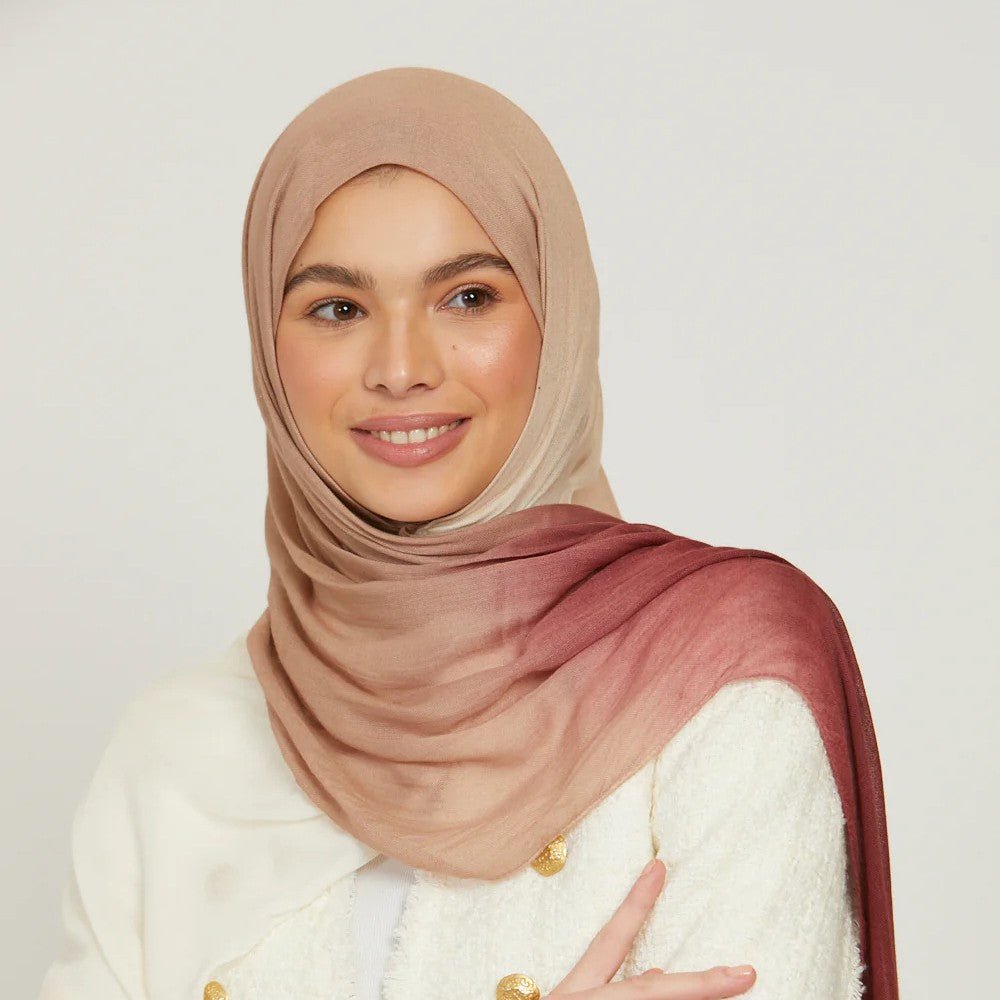 Lightweight Breathable Gradient Shawl Hijab (MH194) - Mariam's Collection