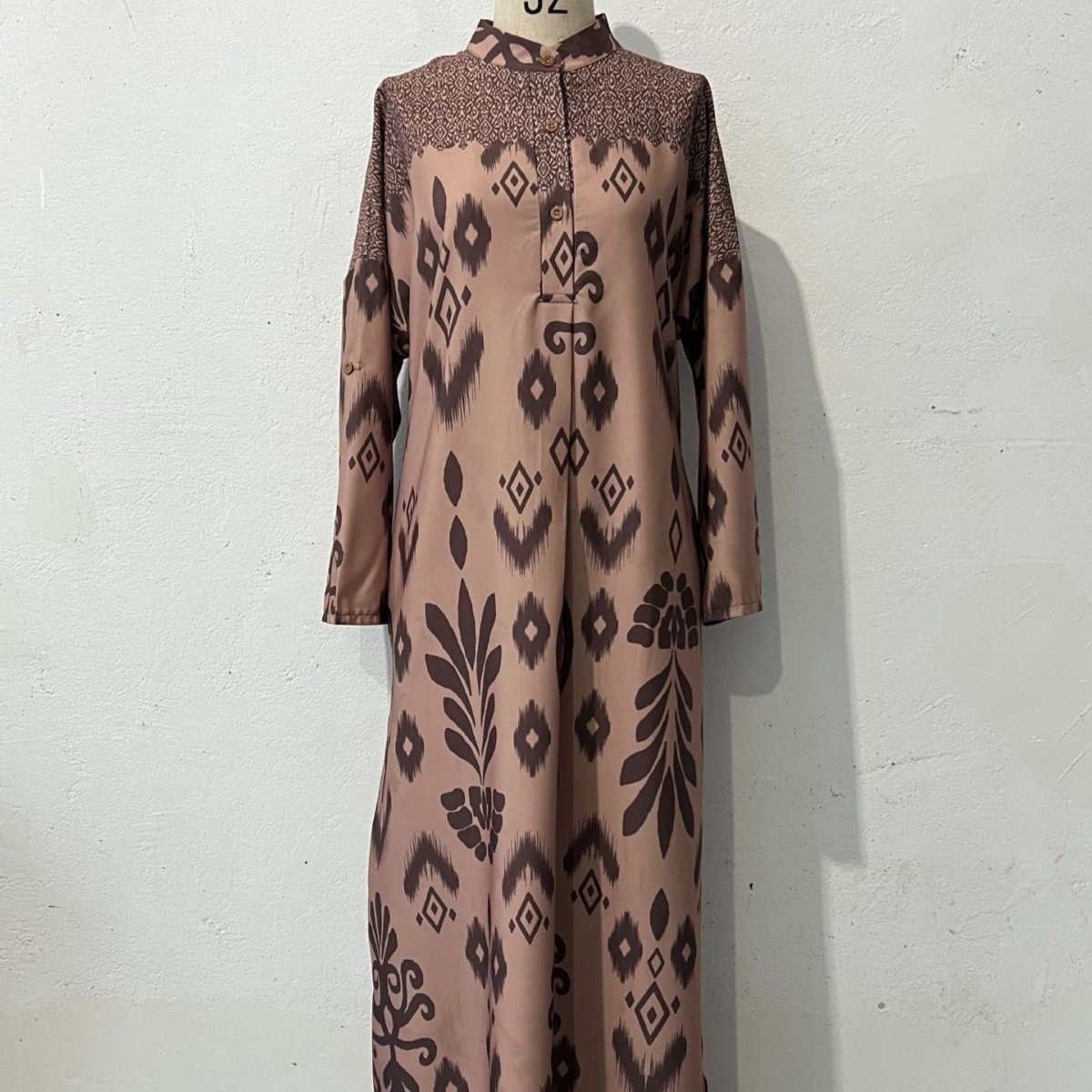 Long Sleeve Modest Maxi Dress | Elegant Ethnic Pattern Kaftan(MA379) - Mariam's Collection