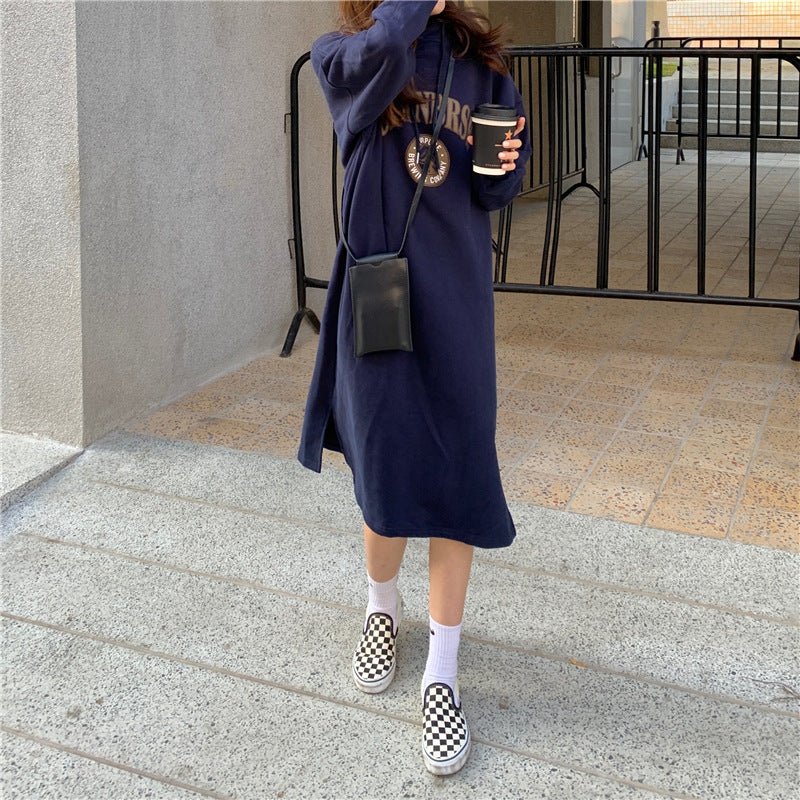 Loose Slim Long Hoodie Sweater (MS074) - Mariam's Collection, Navy Blue / Free Size Loose Slim Long Hoodie Sweater (MS074) - Mariam's Collection, Navy Blue / Free Size