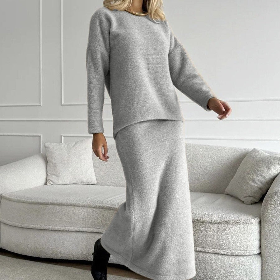 Luxe Fuzzy Sweater & Mermaid Skirt Set(MS192) - Mariam's Collection
