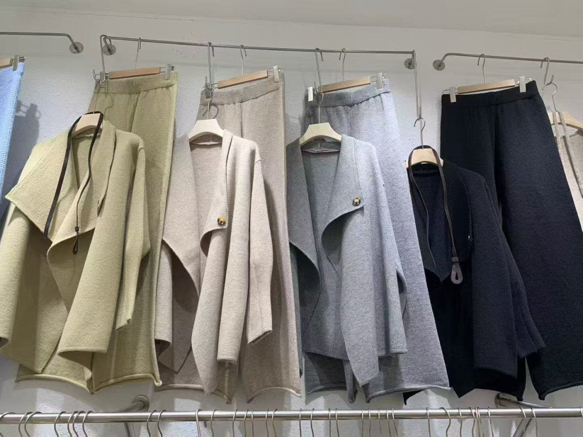 Luxe Knit Blazer & Wide - Leg Pants Set(MS197) - Mariam's Collection