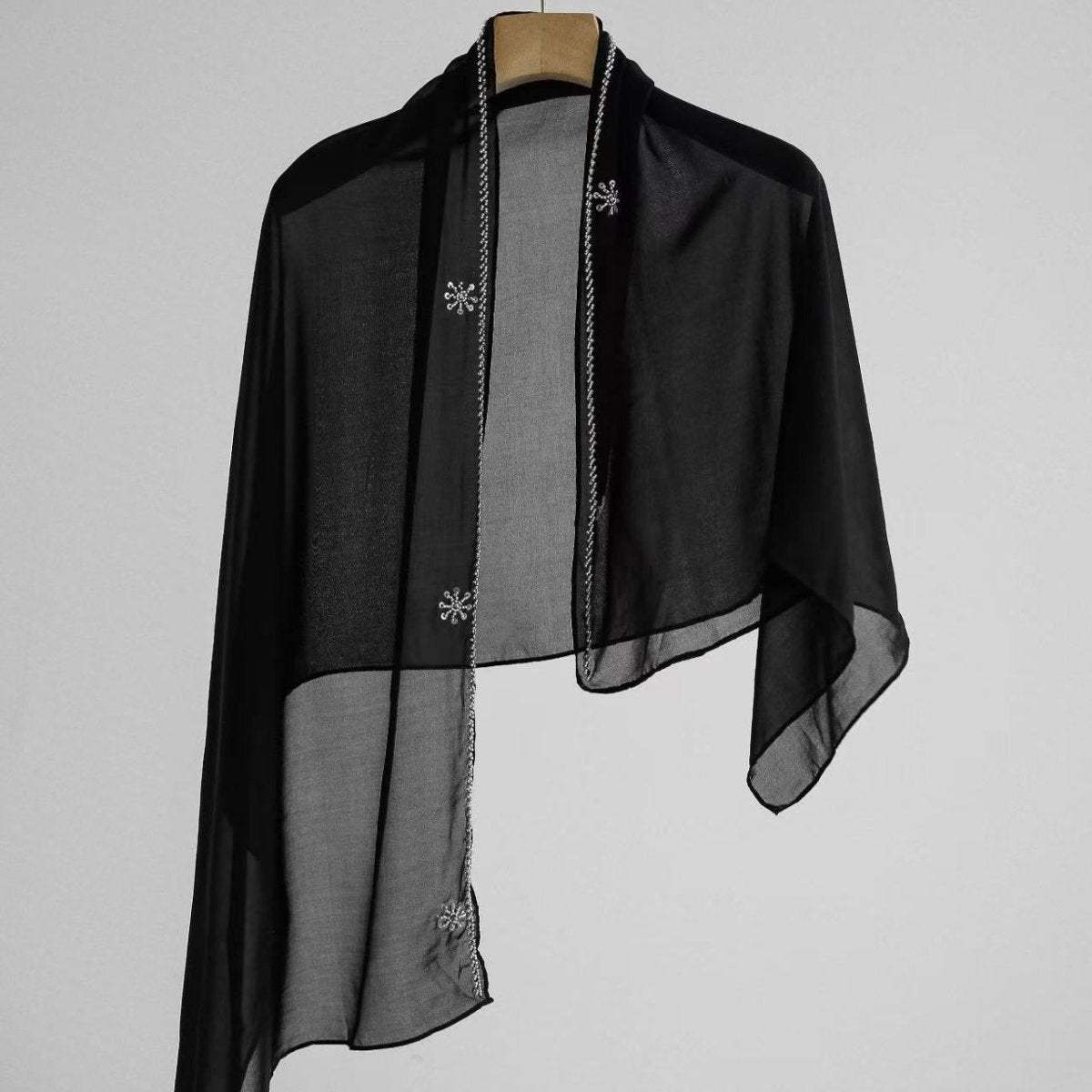 Luxury Embellished Open Abaya & Hijab Set (MOA276) - Mariam's Collection