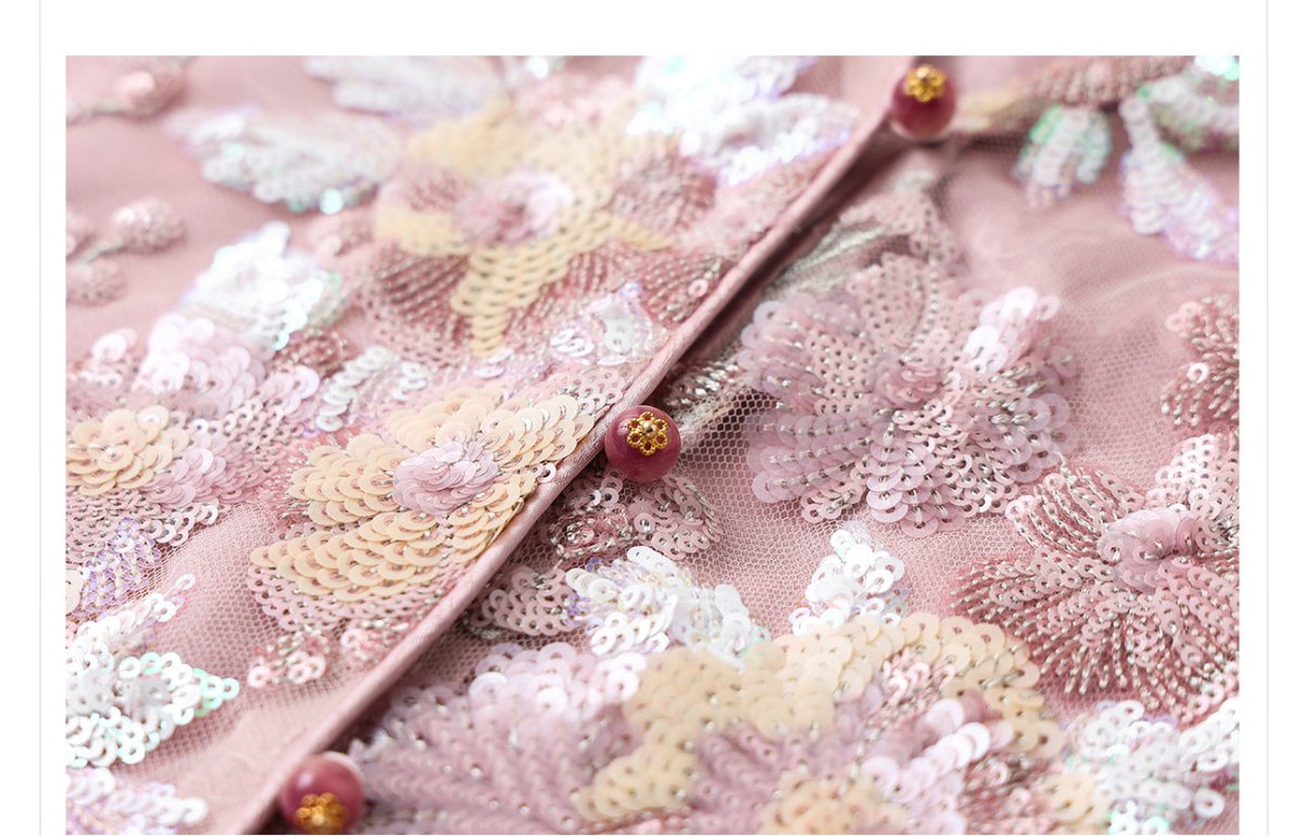 Luxury Embroidered Floral Jacket & Skirt Set(MS307) - Mariam's Collection