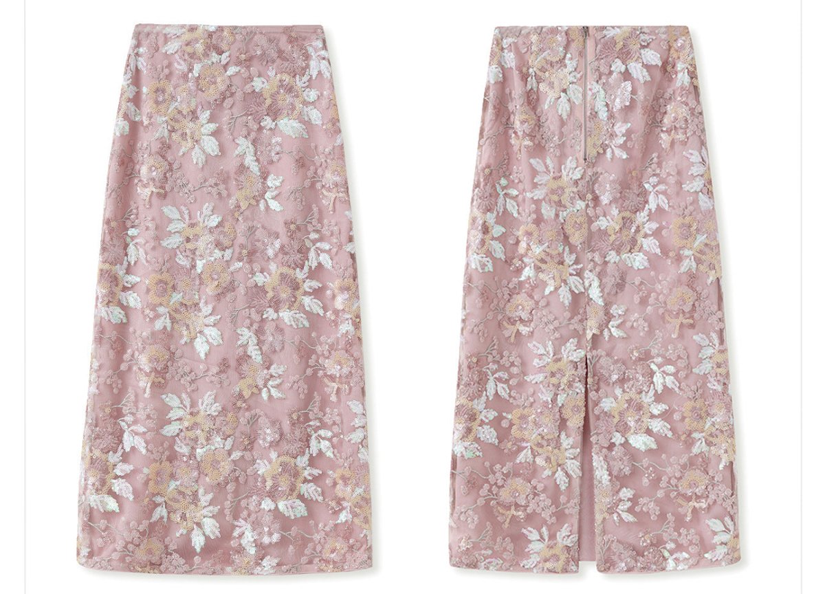 Luxury Embroidered Floral Jacket & Skirt Set(MS307) - Mariam's Collection