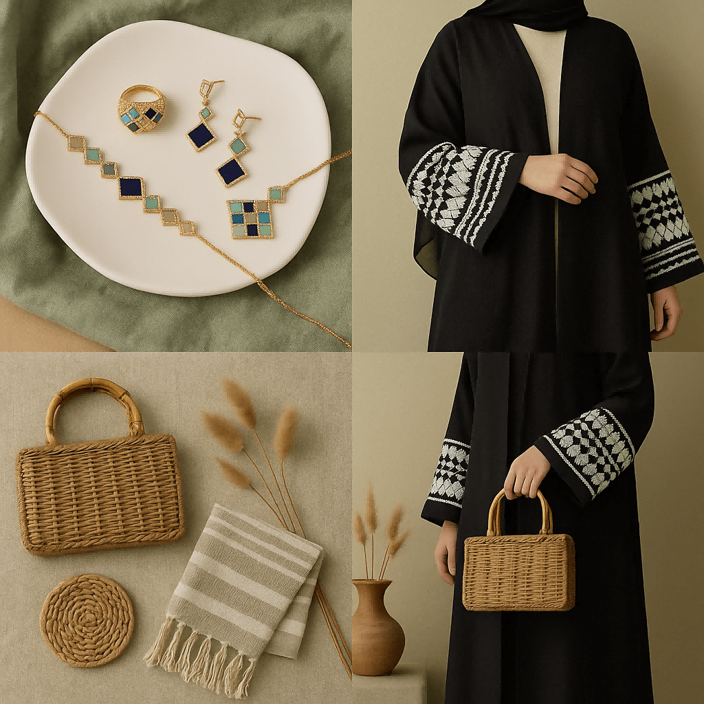 Celeste Geometric Gemstone Jewelry Set | Islamic Blue Stone Jewelry Set