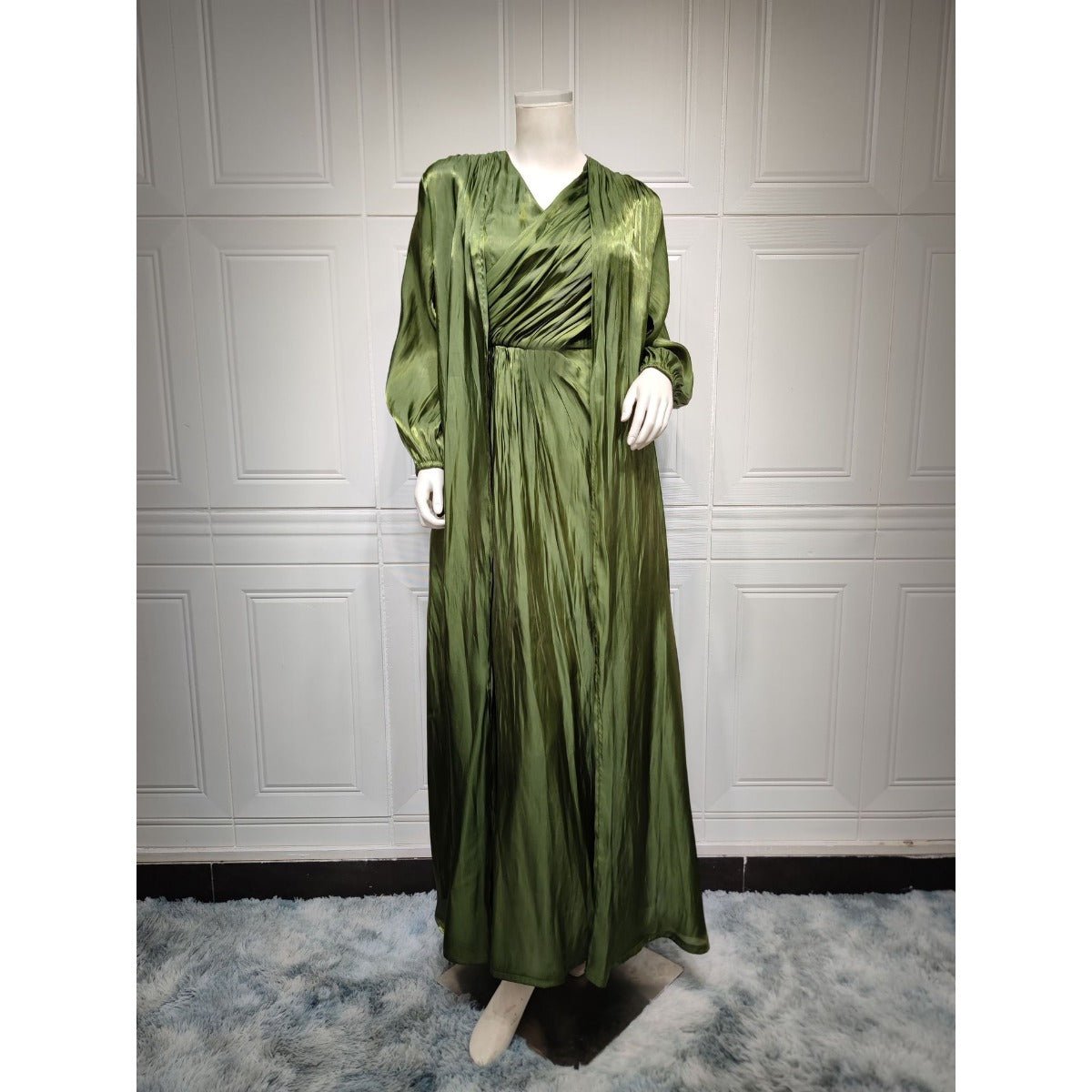 Luxury Modest Fashion Celestial Silk Abaya Set(MOA203) - Mariam's Collection