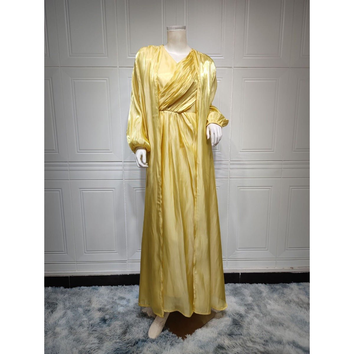 Luxury Modest Fashion Celestial Silk Abaya Set(MOA203) - Mariam's Collection