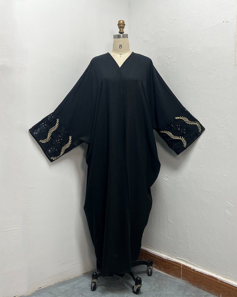 Luxury Muslim Golden Olive Abaya