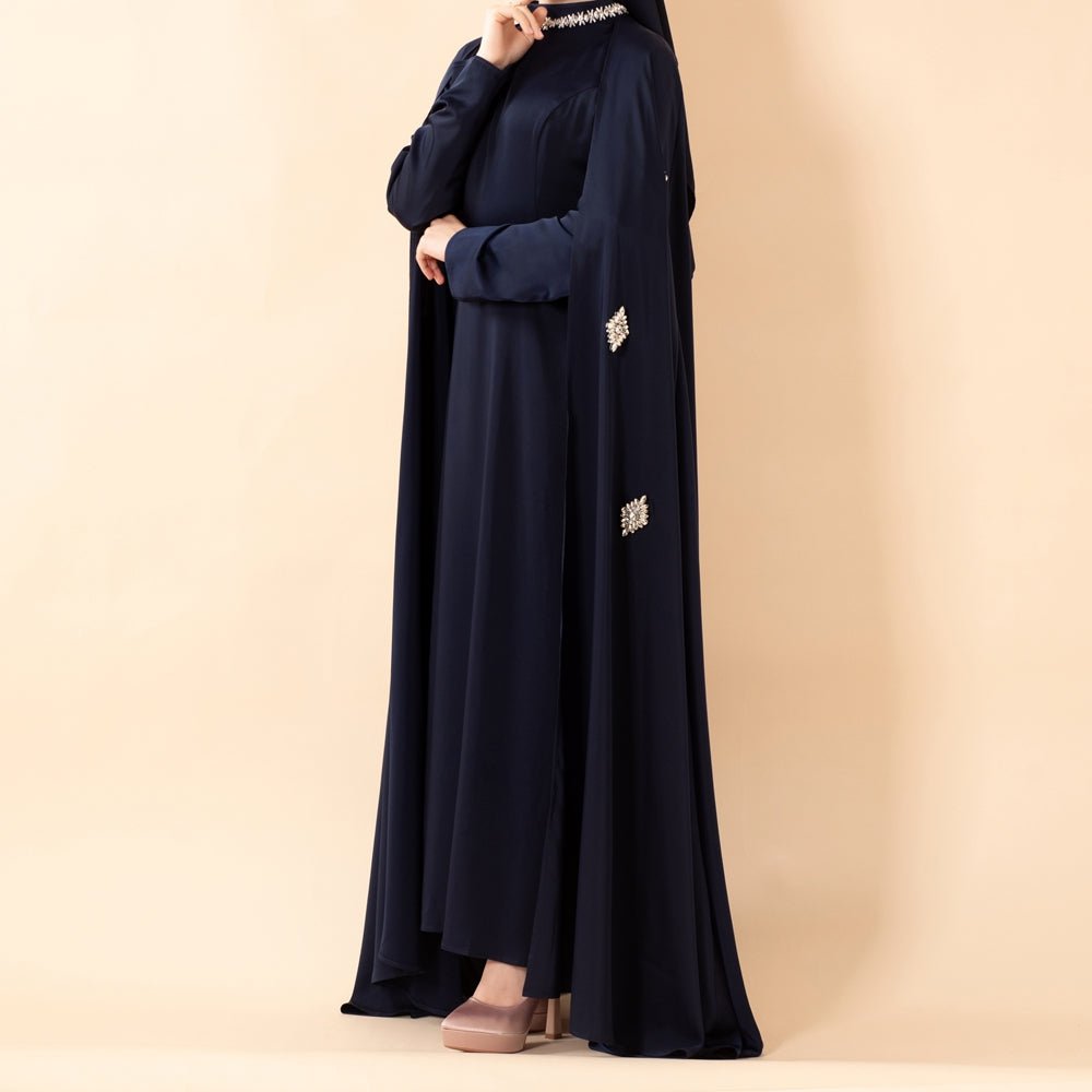 Luxury Satin Royal Cape Abaya(MA326) - Mariam's Collection