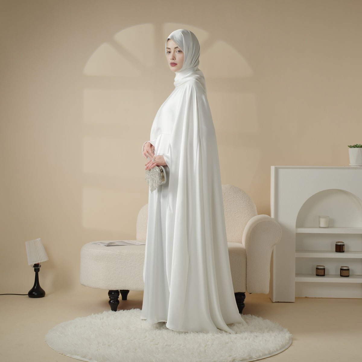 Luxury Wedding Abaya 3 - Piece Bridal Abaya Set (MOA044) - Mariam's Collection