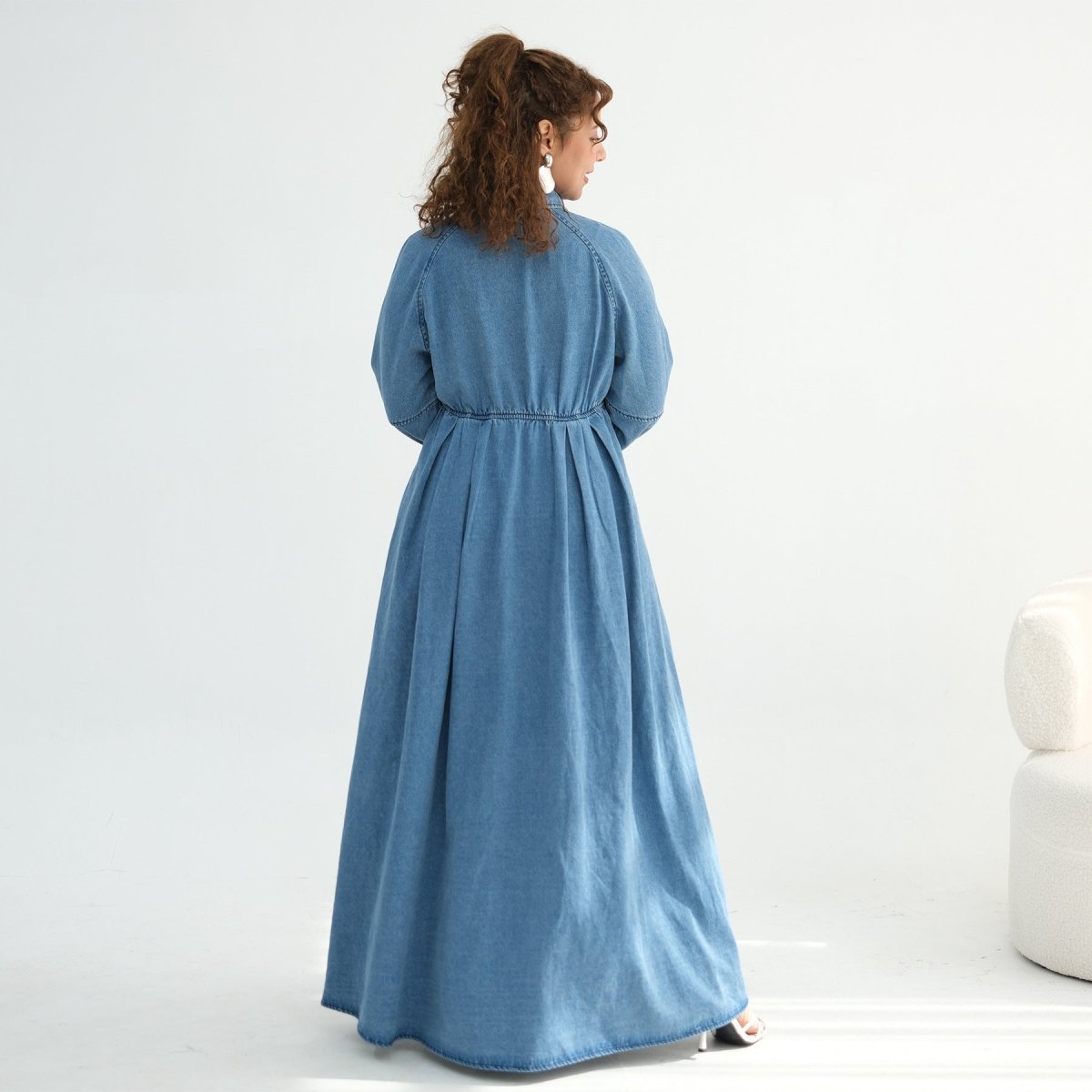 Lyocell Tencel Denim Maxi Dress(MA398) - Mariam's Collection
