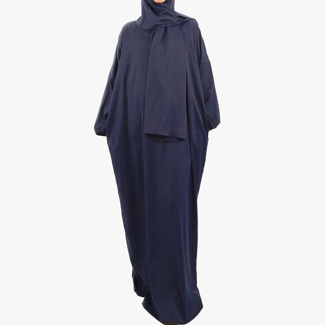 MA001 Hijab Attached Hoodie Abaya With Pockets - Mariam's Collection