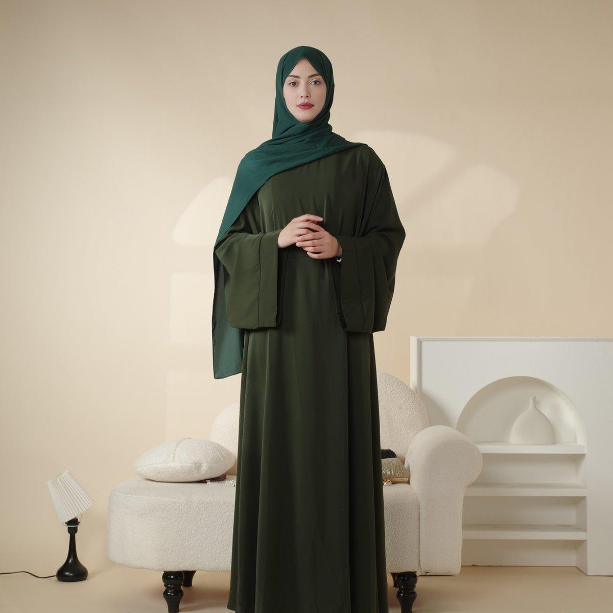 MA005 Essential Soft Nidha Plain Abaya - Mariam's Collection