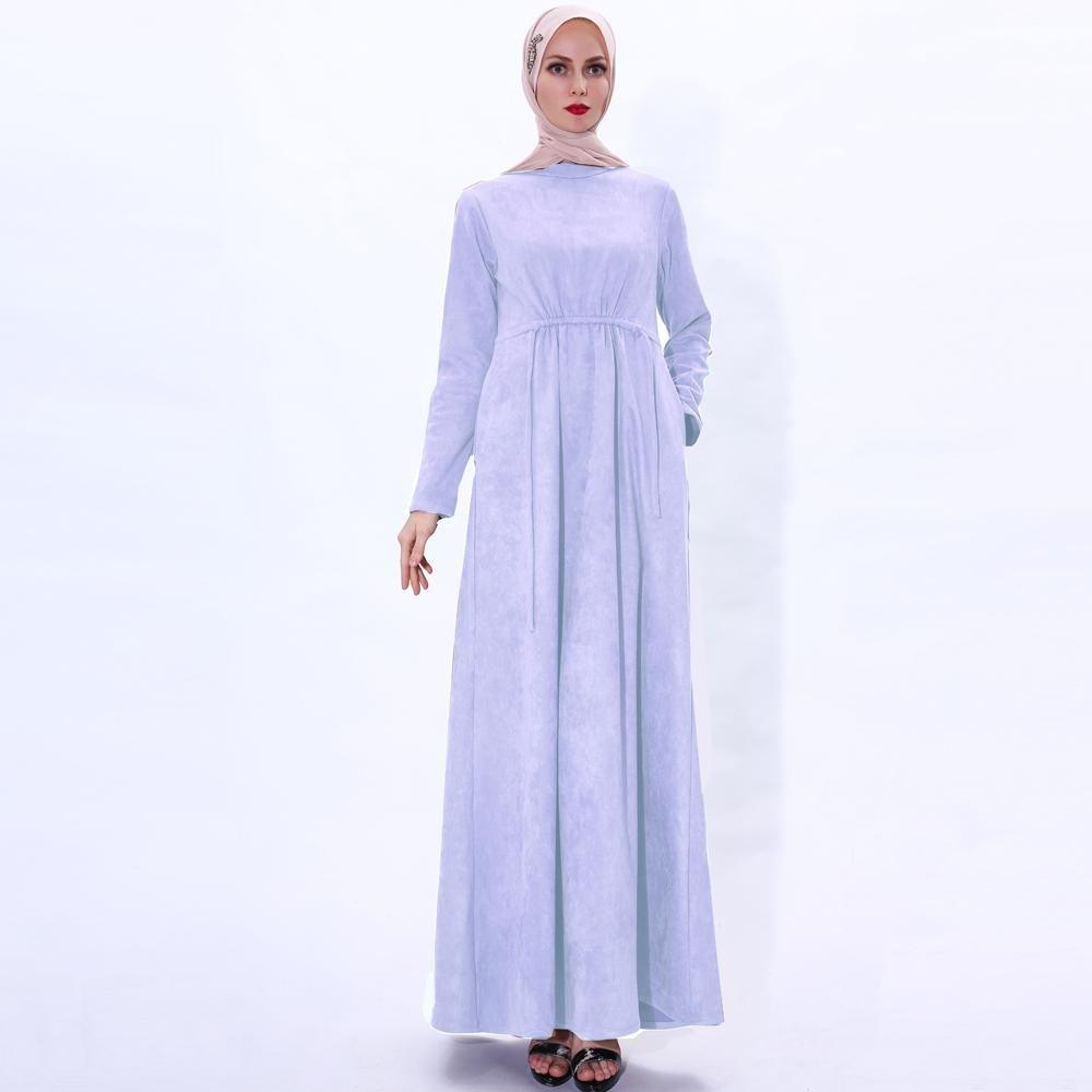 MA007 Suede Winter Abaya With Pockets - Mariam's Collection