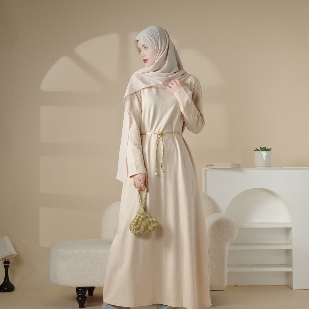 MA014 Cotton Inner Long Dress - Mariam's Collection