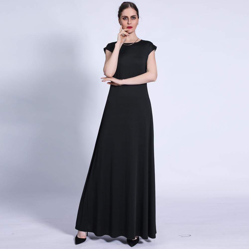 Cap Sleeve Muslim Photography Dresses 2021 Elegant Maxi Dress For women M / Black Cap Sleeve Muslim Photography Dresses 2021 Elegant Maxi Dress For women M / Black