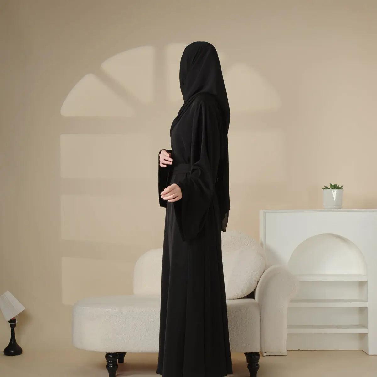 MA036 Elegant Solid Color Muslim Abaya - Mariam's Collection