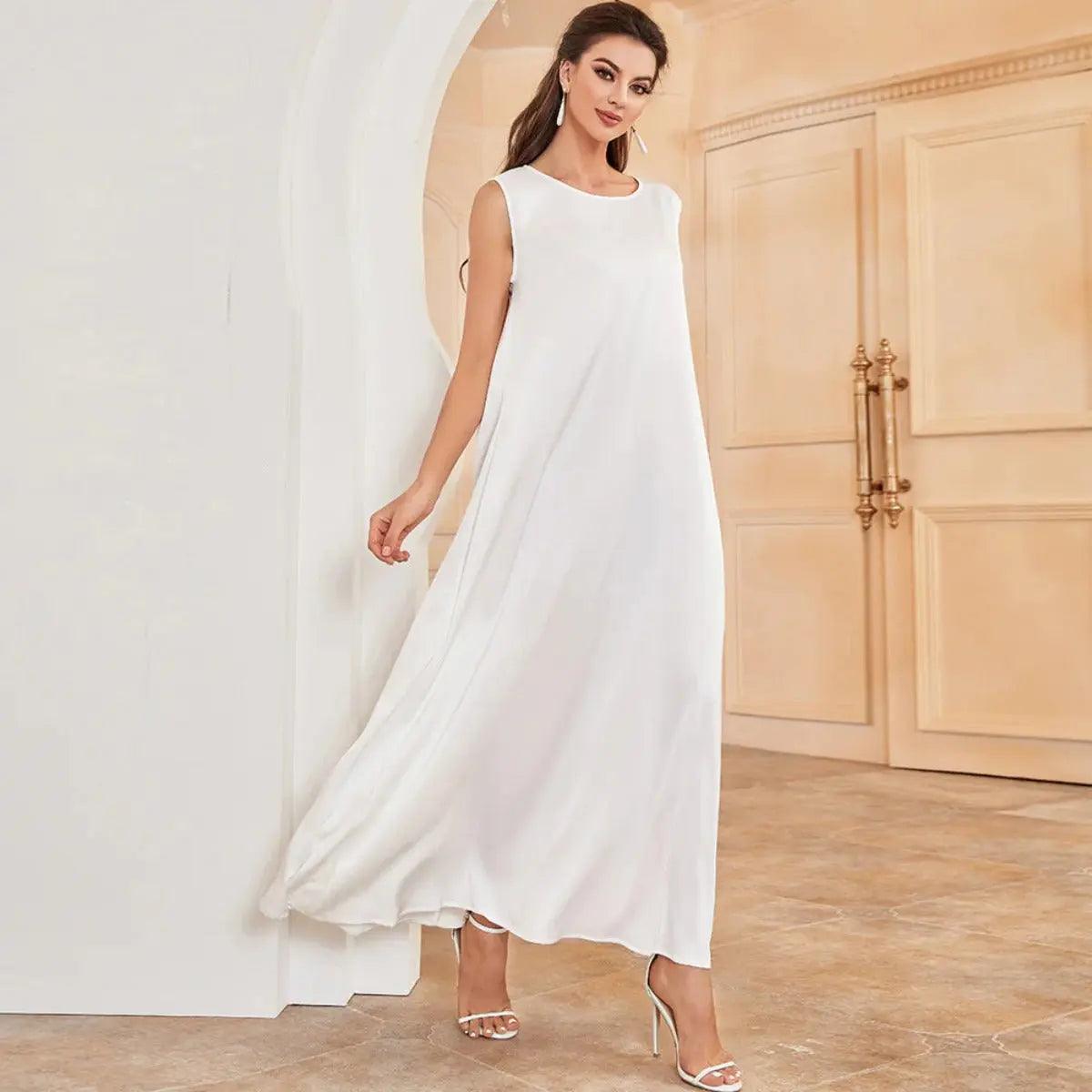 MA037 Satin Sleeveless Inner Dress - Mariam's Collection