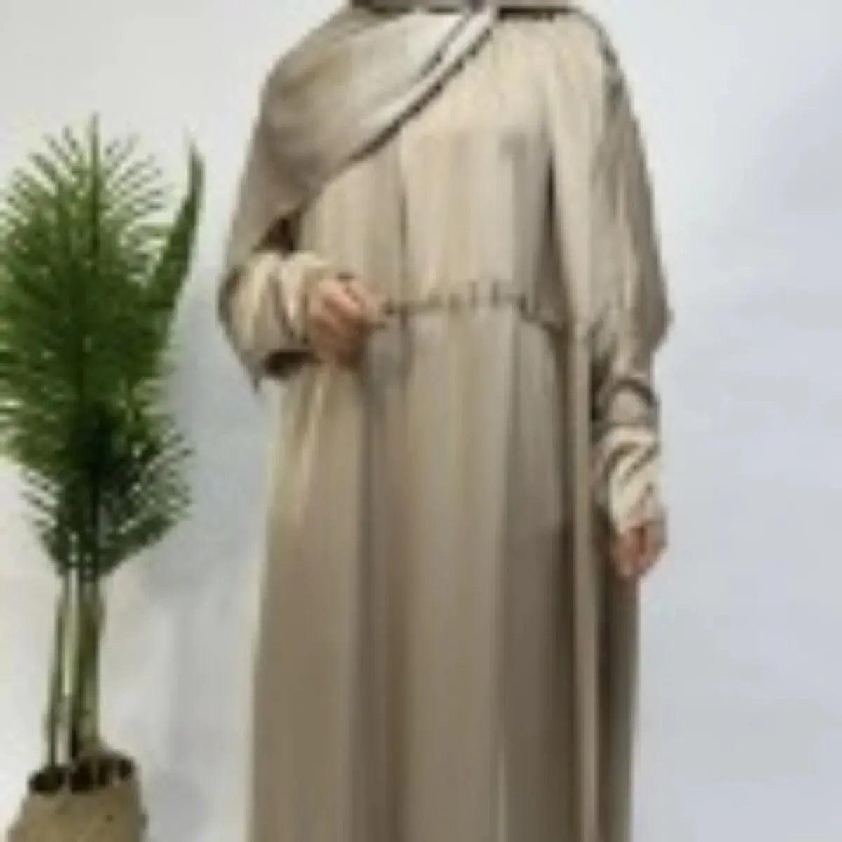 MA039 Armani Satin Drawstring Abaya Dress - Mariam's Collection