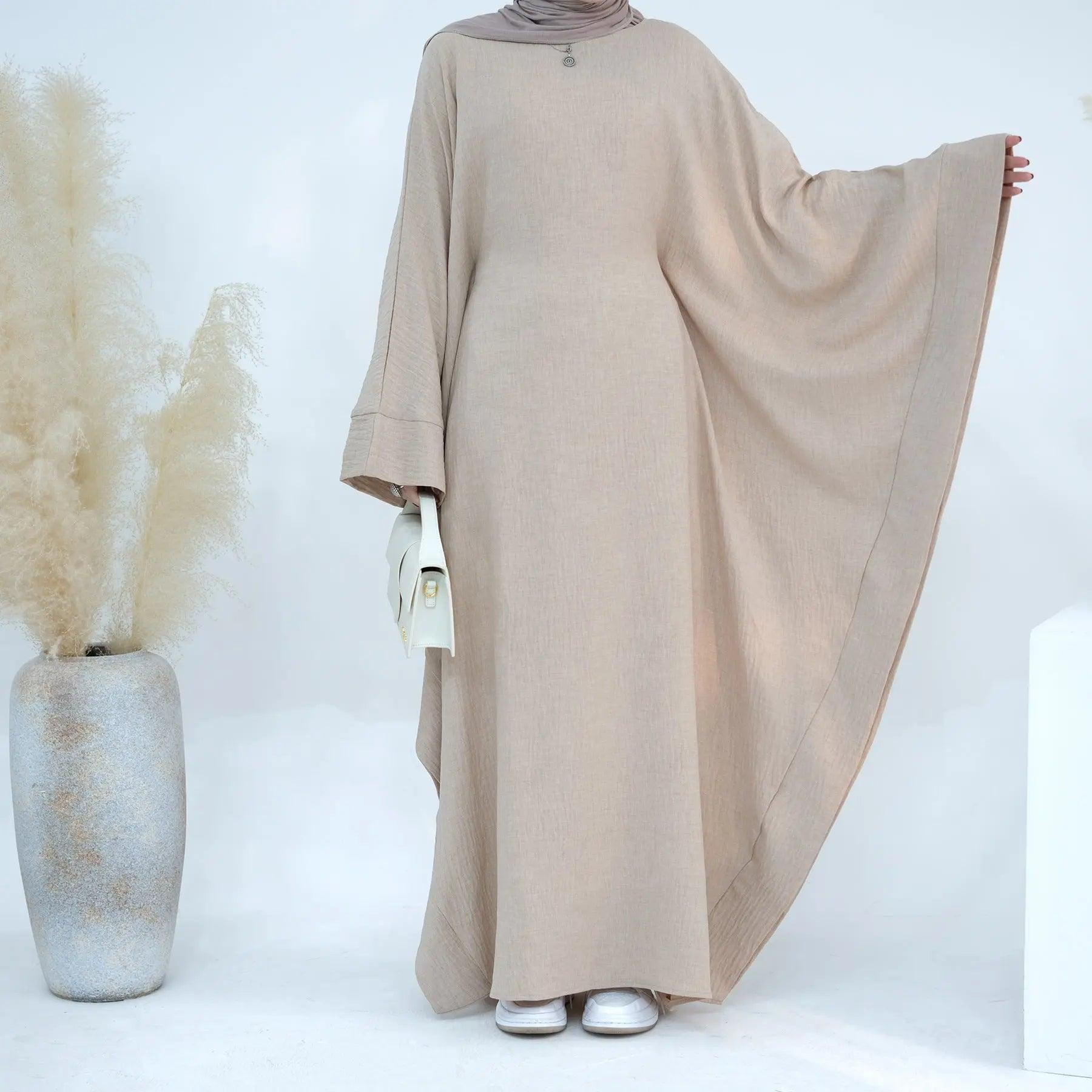 MA050 Batwing Sleeve Farasha Abaya Dress (pre-order) - Mariam's Collection