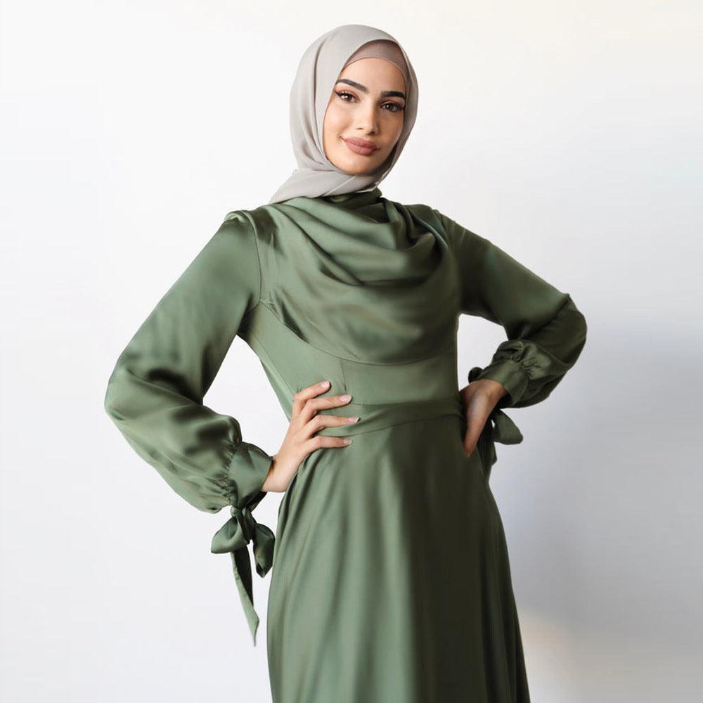 MA053 Layered Neckline and Butterfly Tie Sleeve Abaya - Mariam's Collection