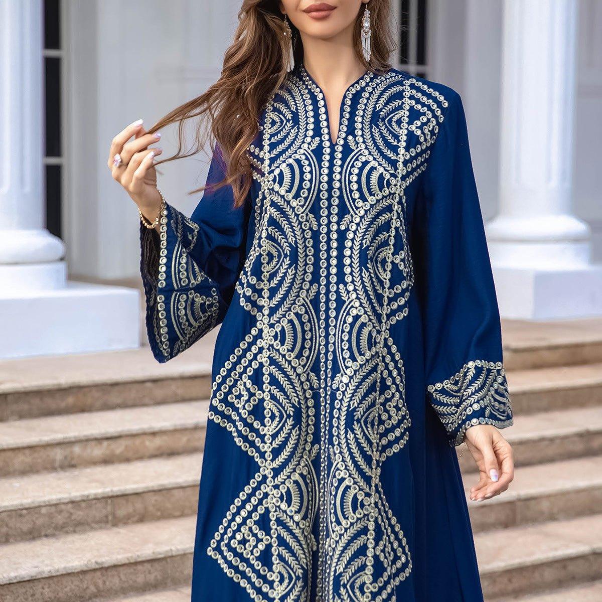 MA062 Sequin Embroidered Evening Dress Abaya - Mariam's Collection