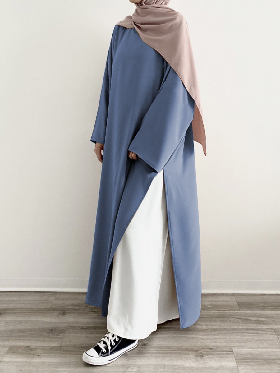 MA063 Casual Fashion Slit Abaya - Mariam's Collection