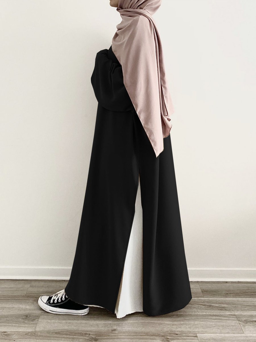 MA063 Casual Fashion Slit Abaya - Mariam's Collection