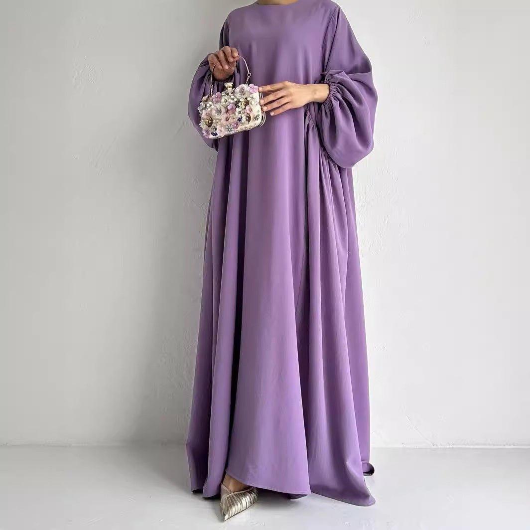 MA066 Simple Puff Sleeve Abaya - Mariam's Collection