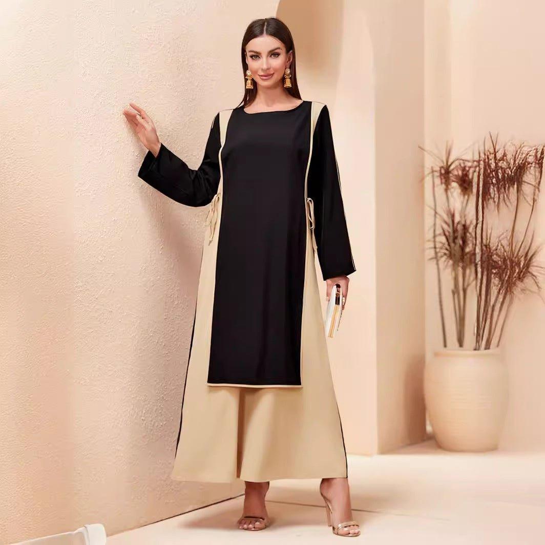 MA068 Patchwork Slimming Abaya - Mariam's Collection