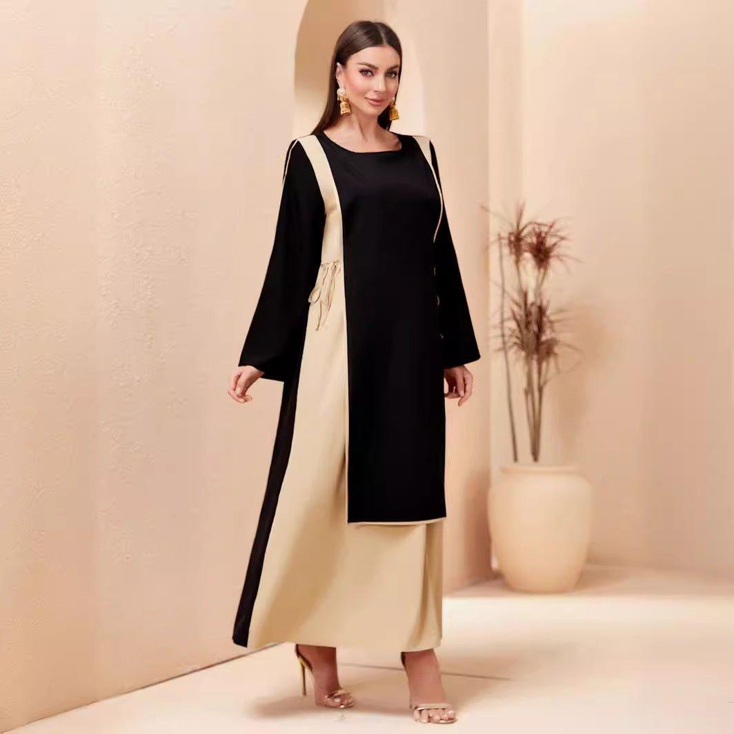 MA068 Patchwork Slimming Abaya - Mariam's Collection