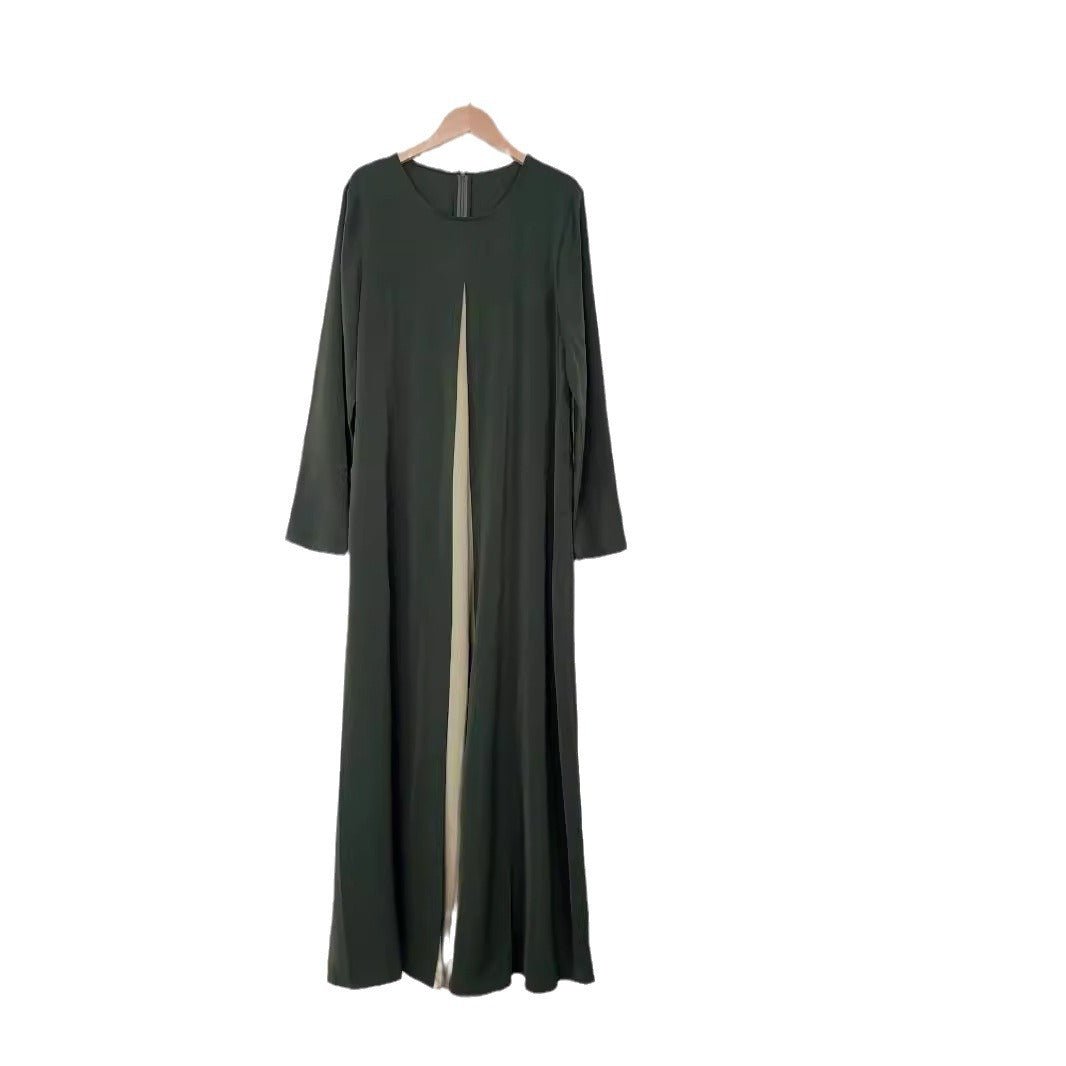 MA075 Solid Colour Loose Slit Abaya - Mariam's Collection