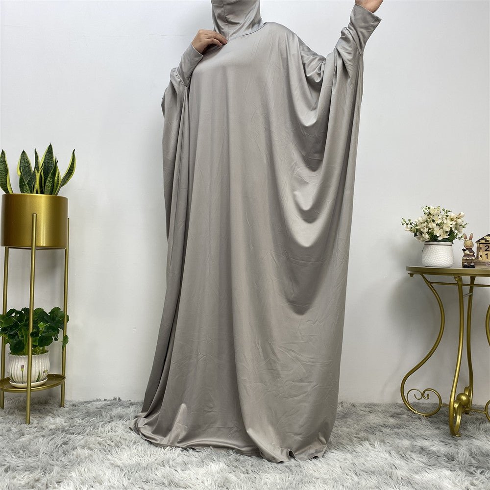 MA086 Large Hem Batwing Hooded Abaya - Mariam's Collection