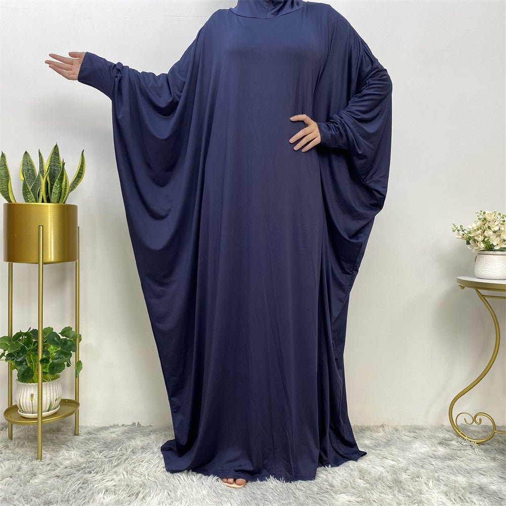 MA086 Large Hem Batwing Hooded Abaya - Mariam's Collection