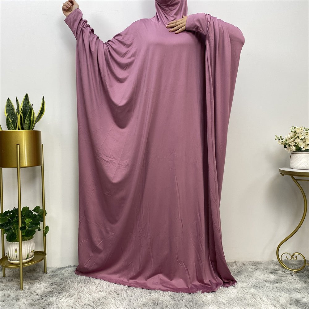 MA086 Large Hem Batwing Hooded Abaya - Mariam's Collection