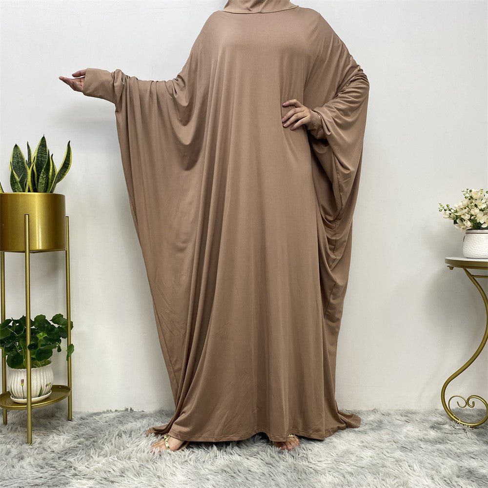 MA086 Large Hem Batwing Hooded Abaya - Mariam's Collection