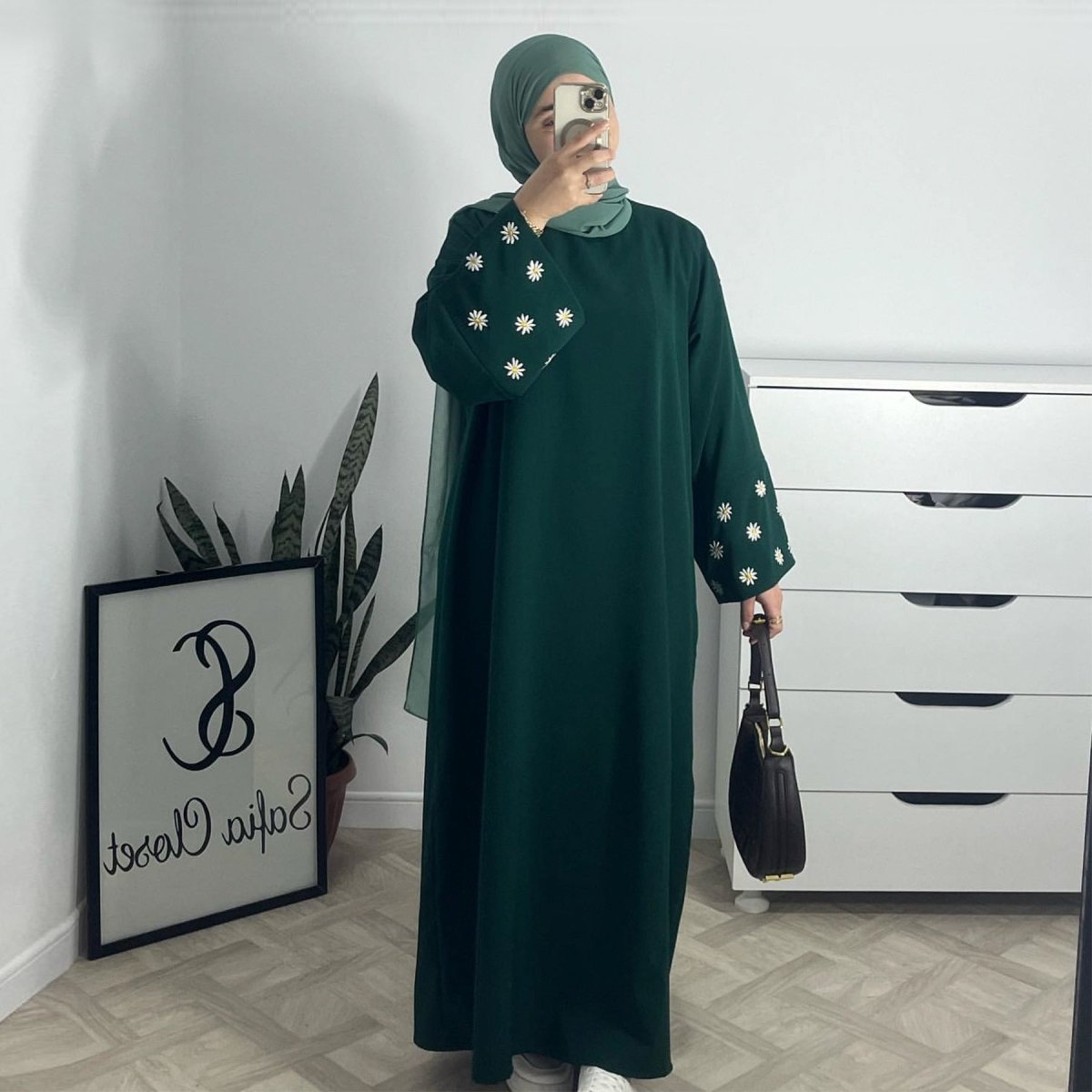 MA089 Daisy - Embroidered Abaya - Mariam's Collection