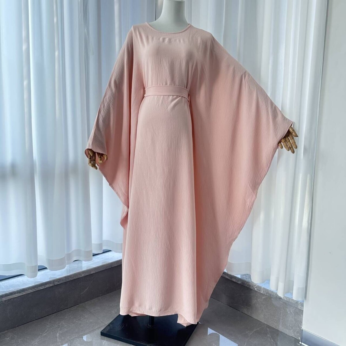 MA090 Crepe Batwing Loose Abaya 2 - Piece Set - Mariam's Collection