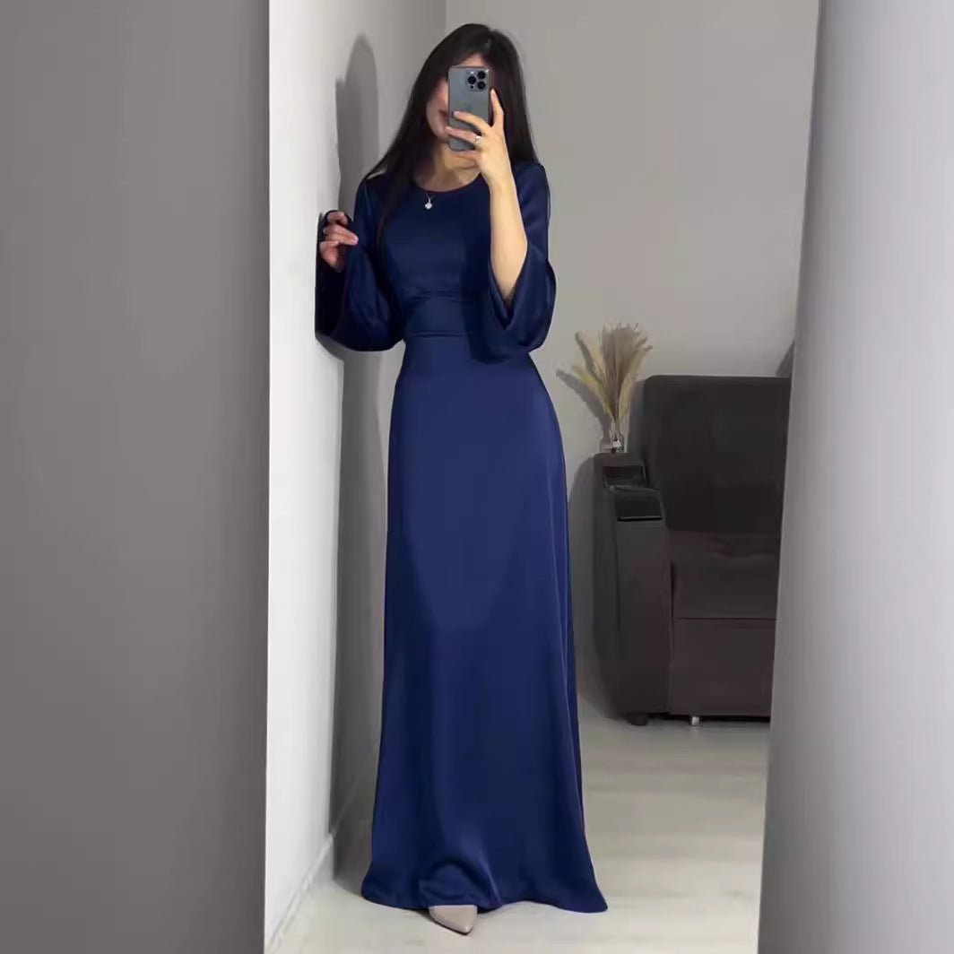 MA106 Waist Slimming Strappy Solid Color Abaya - Mariam's Collection