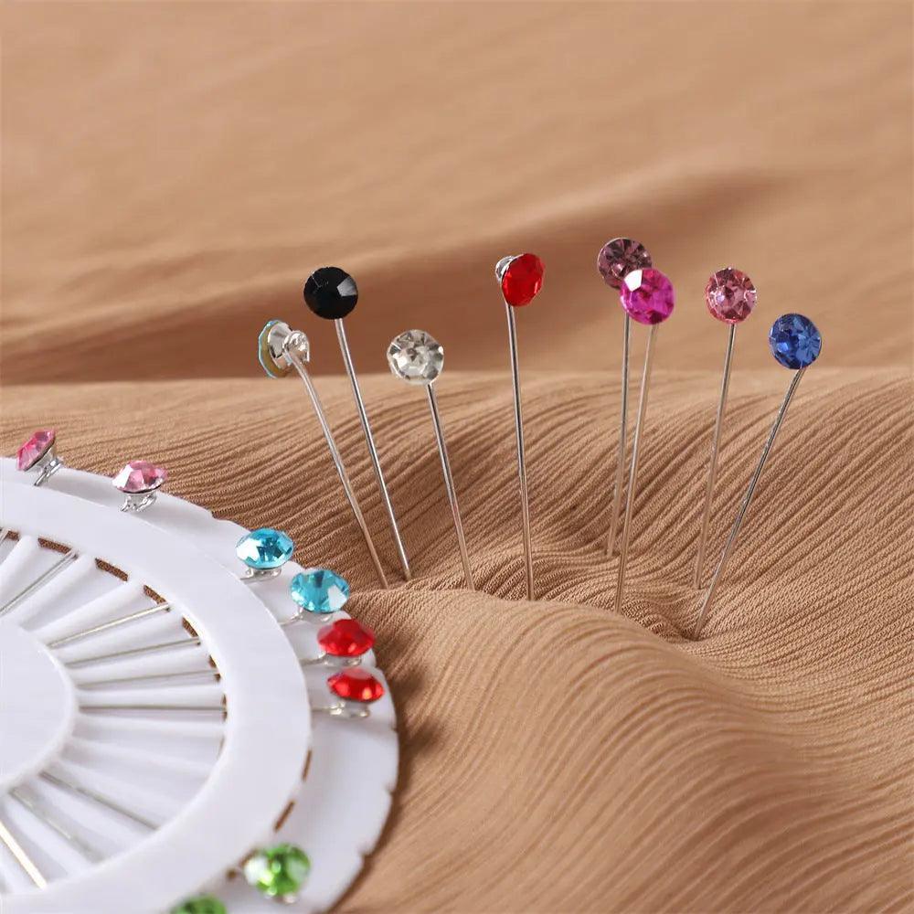 MAC020 Hijab Pin, 30pcs Colorful Crystal Hijab Pins - Mariam's Collection