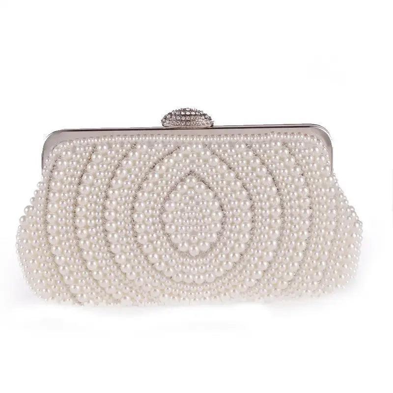 MAC023 Pearl beaded clutch bag - Mariam's Collection