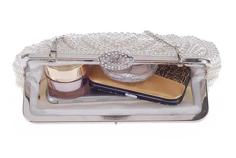 MAC023 Pearl beaded clutch bag - Mariam's Collection