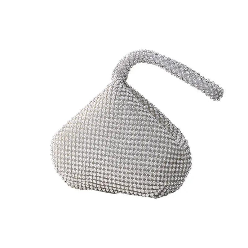 MAC057 Handbag Rhinestones Heart Shape Shiny Handmade Small Evening Bag - Mariam's Collection