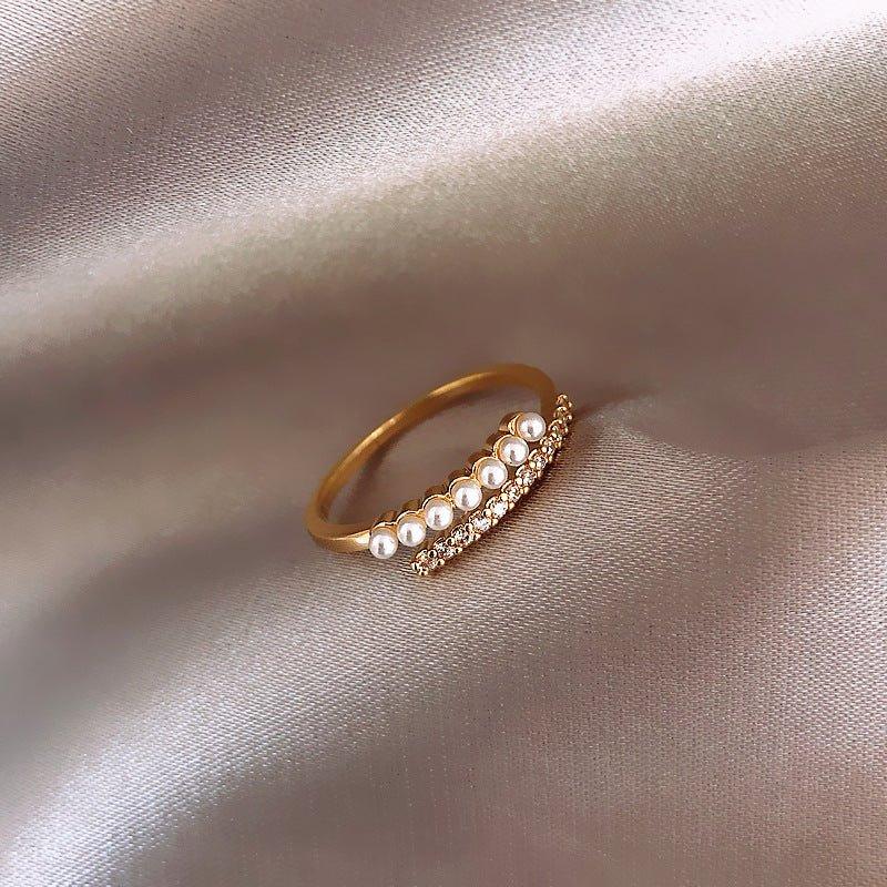 MAC074 Simple Personalized Pearl Ring - Mariam's Collection