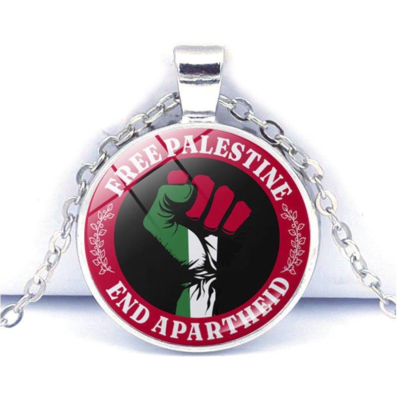 MAC076 Time Gem Palestine Anti-War Peace Pendant Necklace - Mariam's Collection