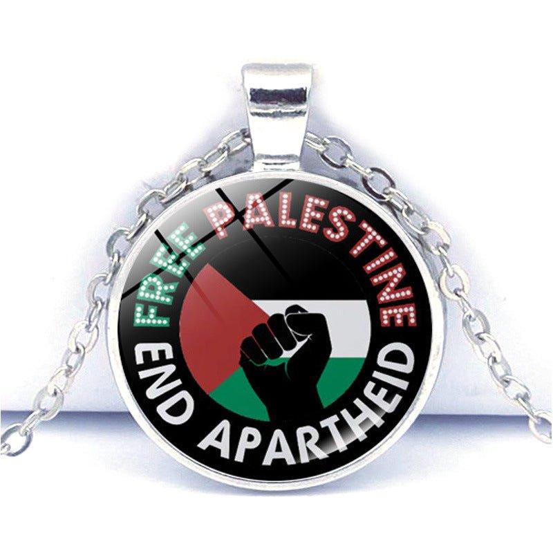 MAC076 Time Gem Palestine Anti-War Peace Pendant Necklace - Mariam's Collection