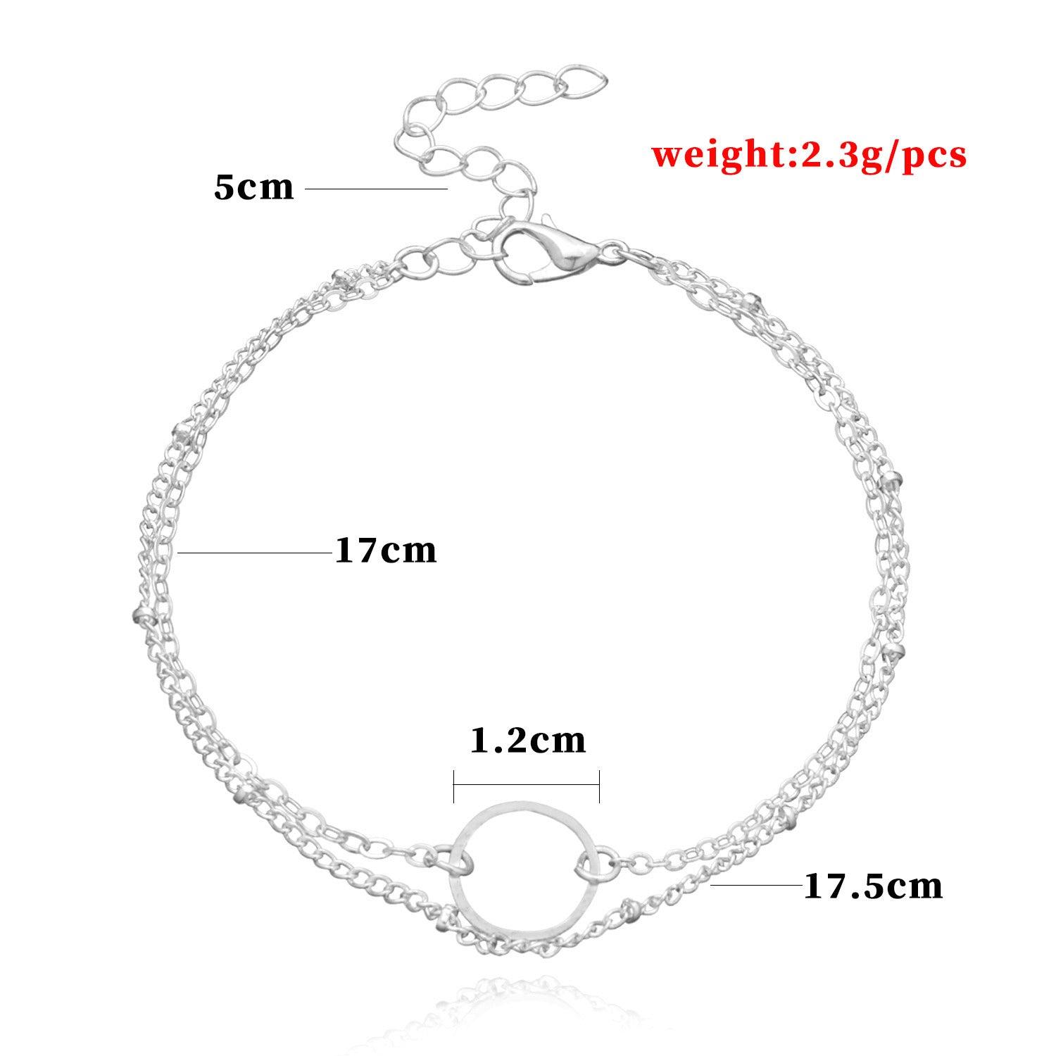 MAC085 Fashionable GeometricHollow Ring Simple Double Layer Bracelet - Mariam's Collection