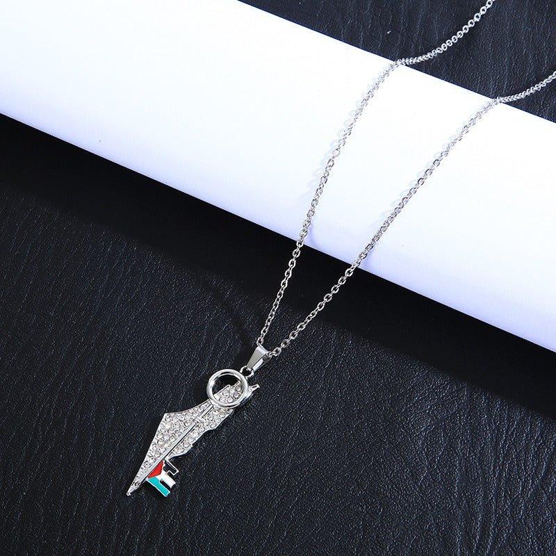 MAC110 Stainless Steel Palestine Keffiyeh Necklace - Mariam's Collection