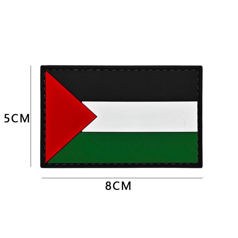 MAC115 Palestine Flag Embroidered PVC Rubber Badge Velcro - Mariam's Collection